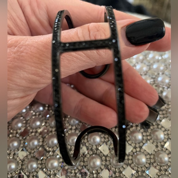 Michael Kors Heritage Maritime Black Pave Open Cuff Bracelet - Picture 3 of 11